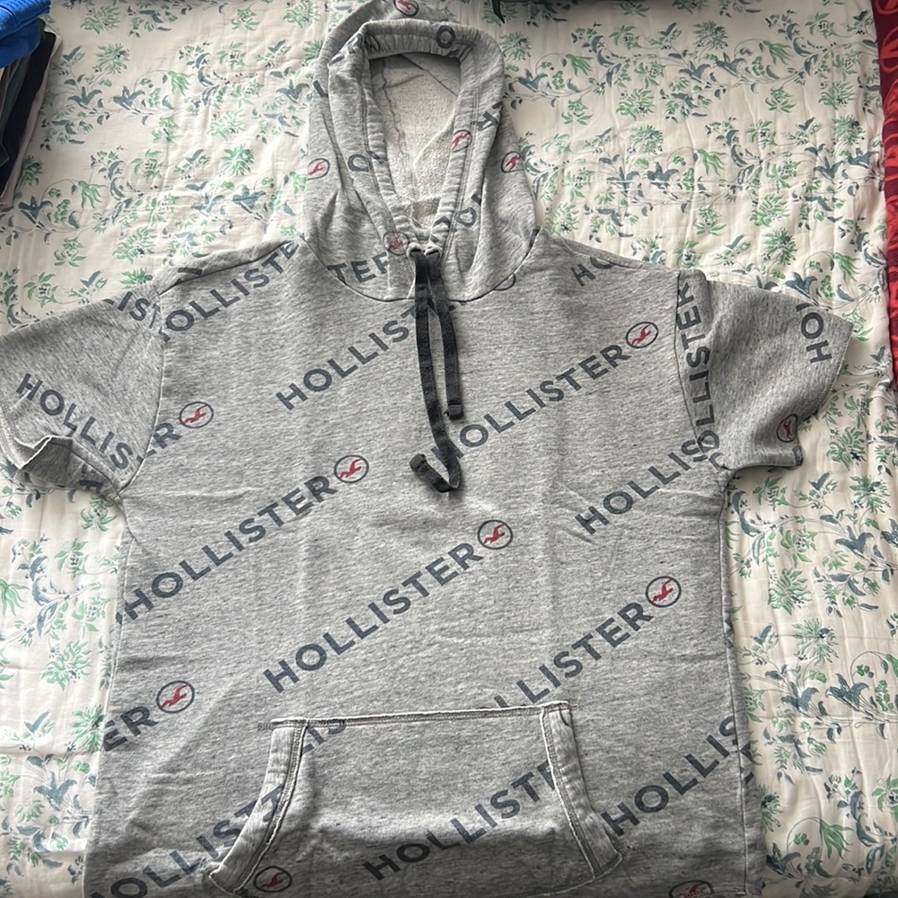 Hollister Hooded Tee, Grey - Large